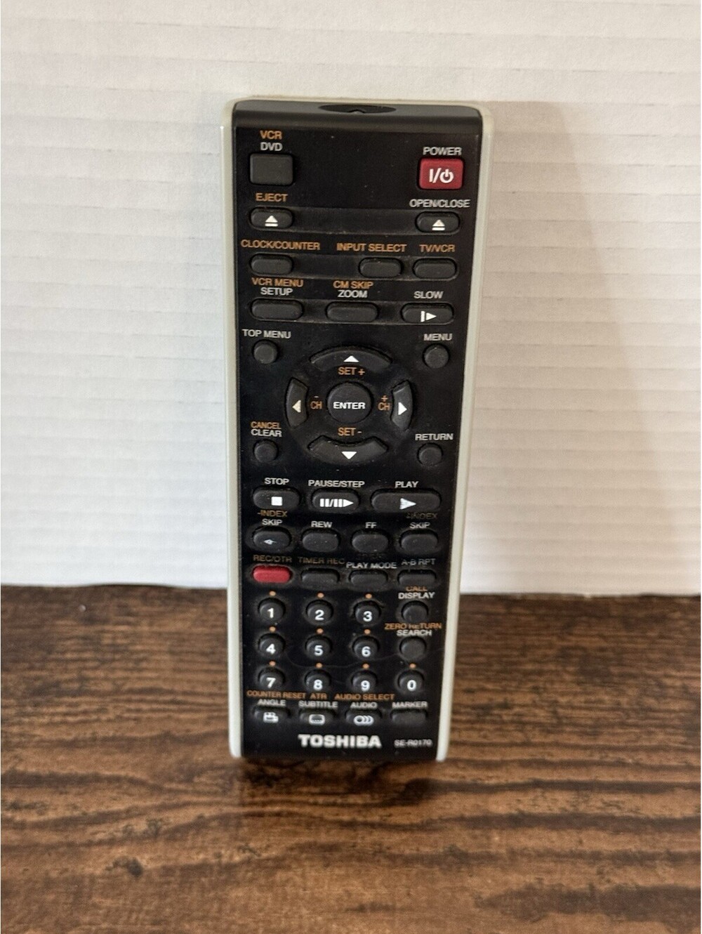 Toshiba SE-R0170 DVD VCR Remote Control SDV330 SDV330SC SDV330SC1 SDV393SU Works
